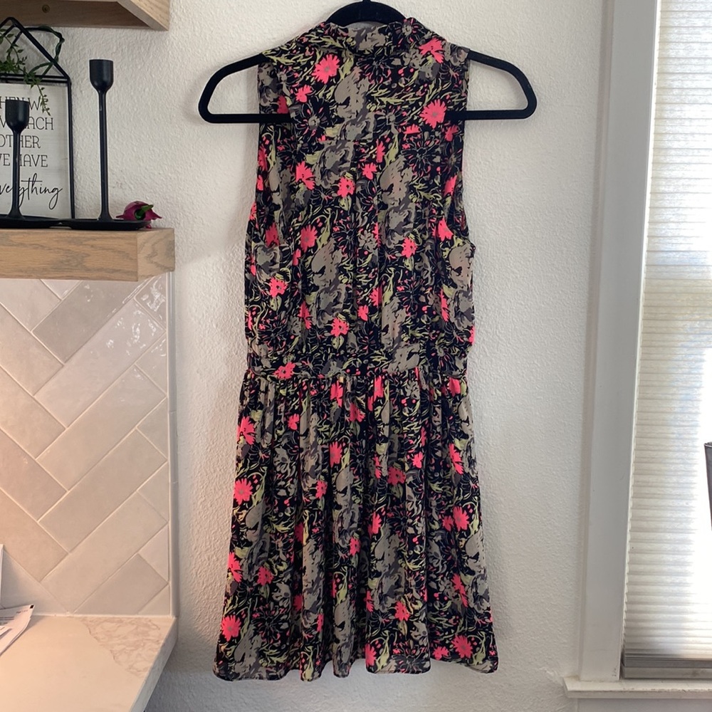 Parker Black Floral‎ Mini Dress - Picture 5 of 5